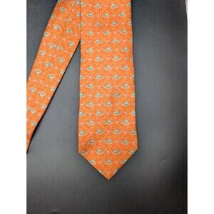 TOMMY HILFIGER Frog Lilly Pad Orange Men's Silk Neck Tie